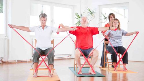 高齢者のためのセラバンド体操 | 座ってできる上肢トレーニング【全16種】